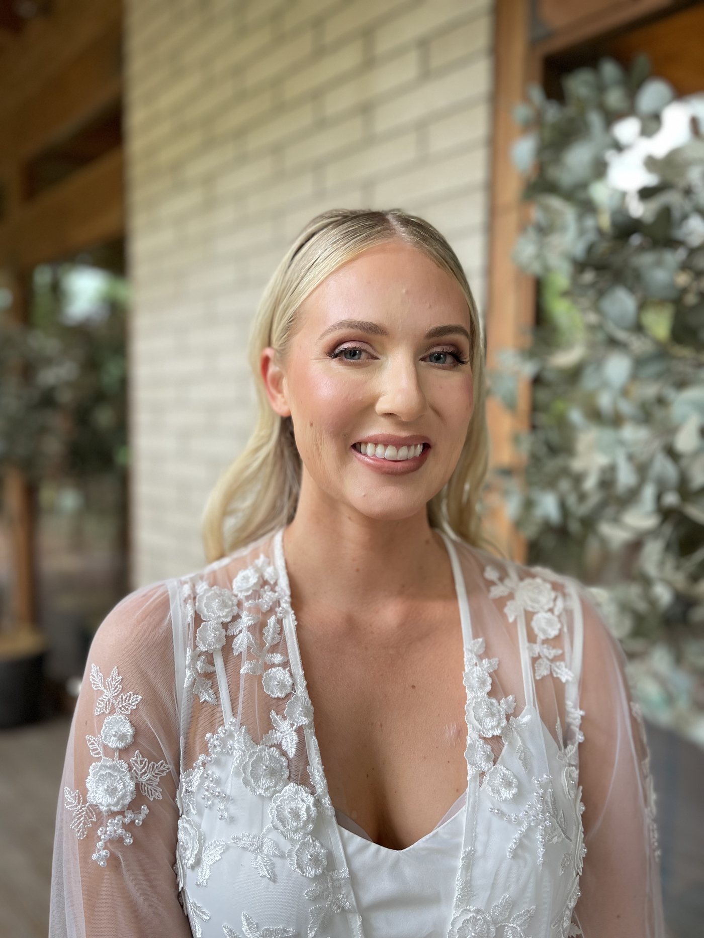 La Jolla bride in soft bridal glam before the ceremony.